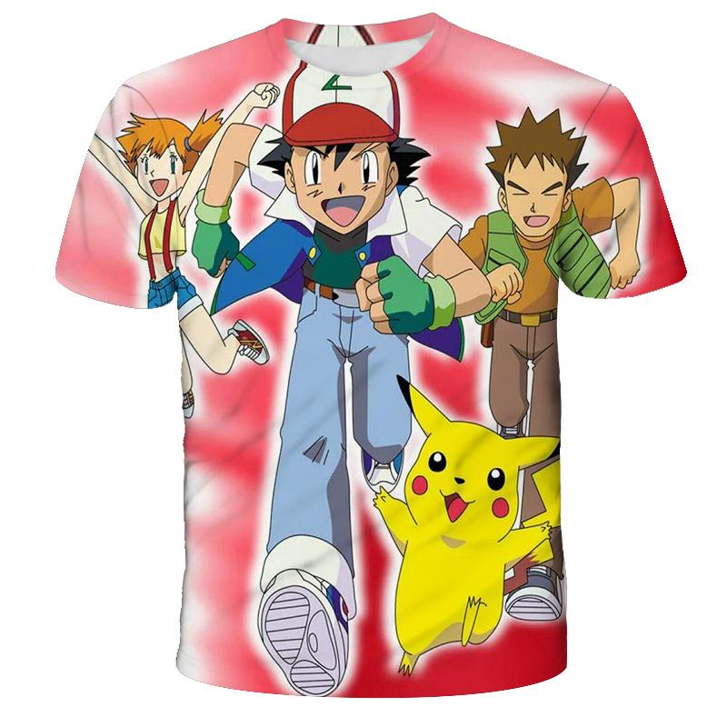 2026 Summer New Pikachu Animation T-shirt 3D Printing Unisex Children's Casual Fashion Cute Daily Street T-shirt Top
