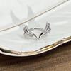 Fashion Zircon Antler Angel Wings Open Ring For Women Men Adjustable Couple Rings Jewelry Gift