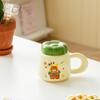 Cartoon Ceramic Cup High Value Water Cup Creative Mug with Ceramic Lid Student Girl Gift Cup Drinking Water Cup
