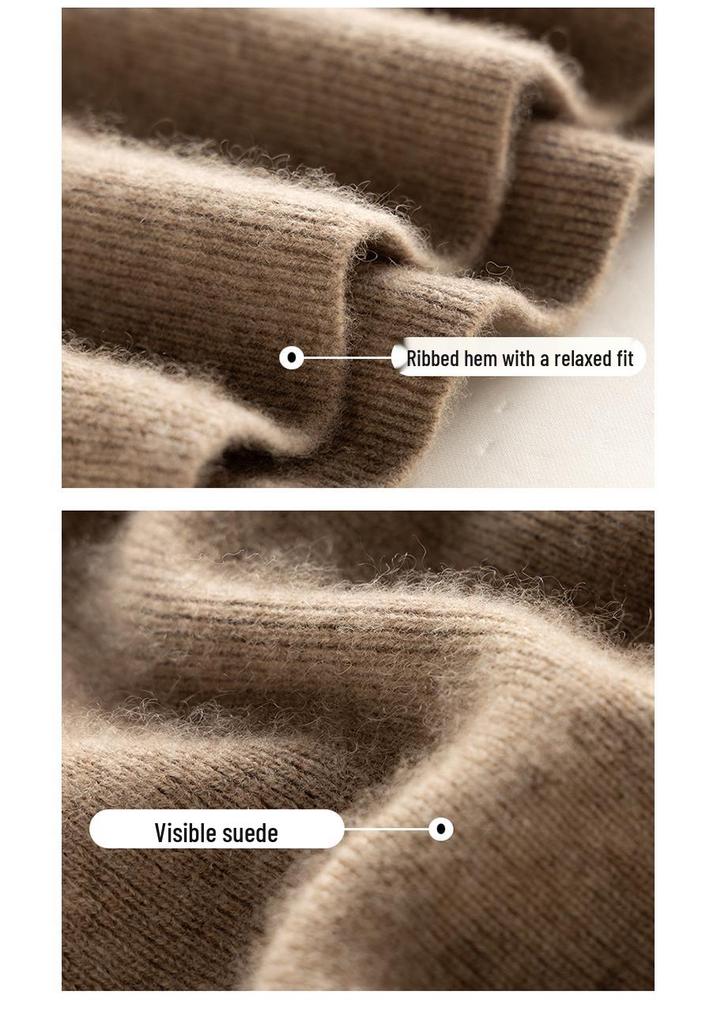 Women's Cashmere Knit Half-High Neck Sweater - Versatile Autumn/Winter Base Layer Top
