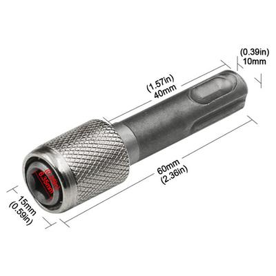 Práctico adaptador de enchufe SDS de 1/4'' con vástago hexagonal y soporte para destornillador, adaptador y convertidor de brocas para brocas