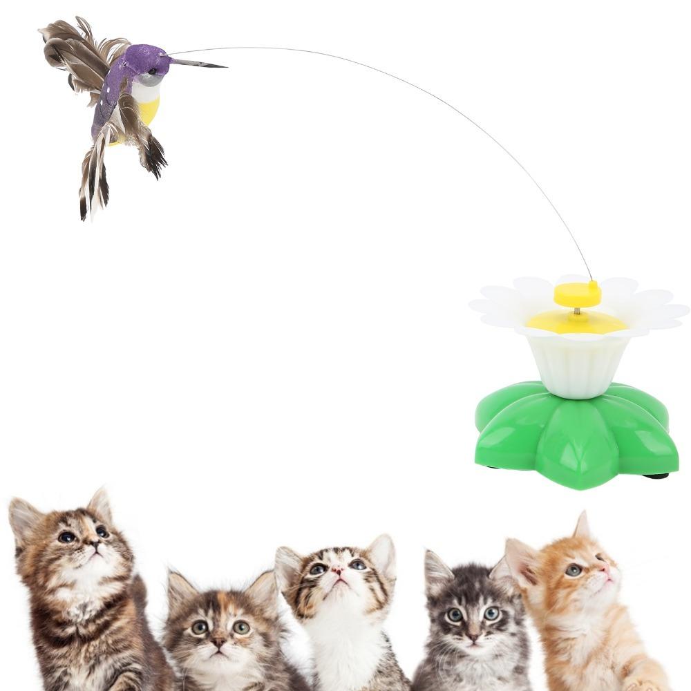 360 Degree Rotatable Flying Bird Butterfly Cat Toy Lifelike Cat Toy Interactive Play