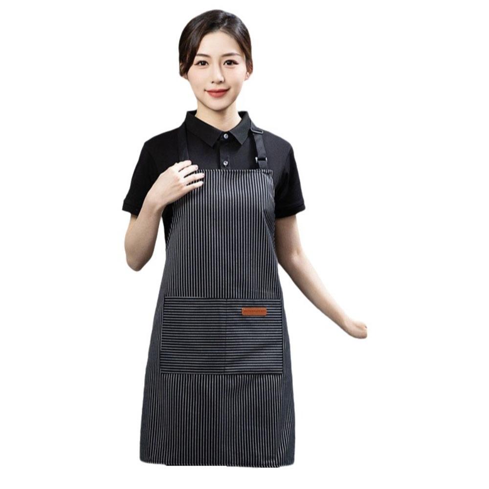 with 2 Pockets Striped Apron Adjustable Kitchen Apron Practical Cooking Apron Food Preparation