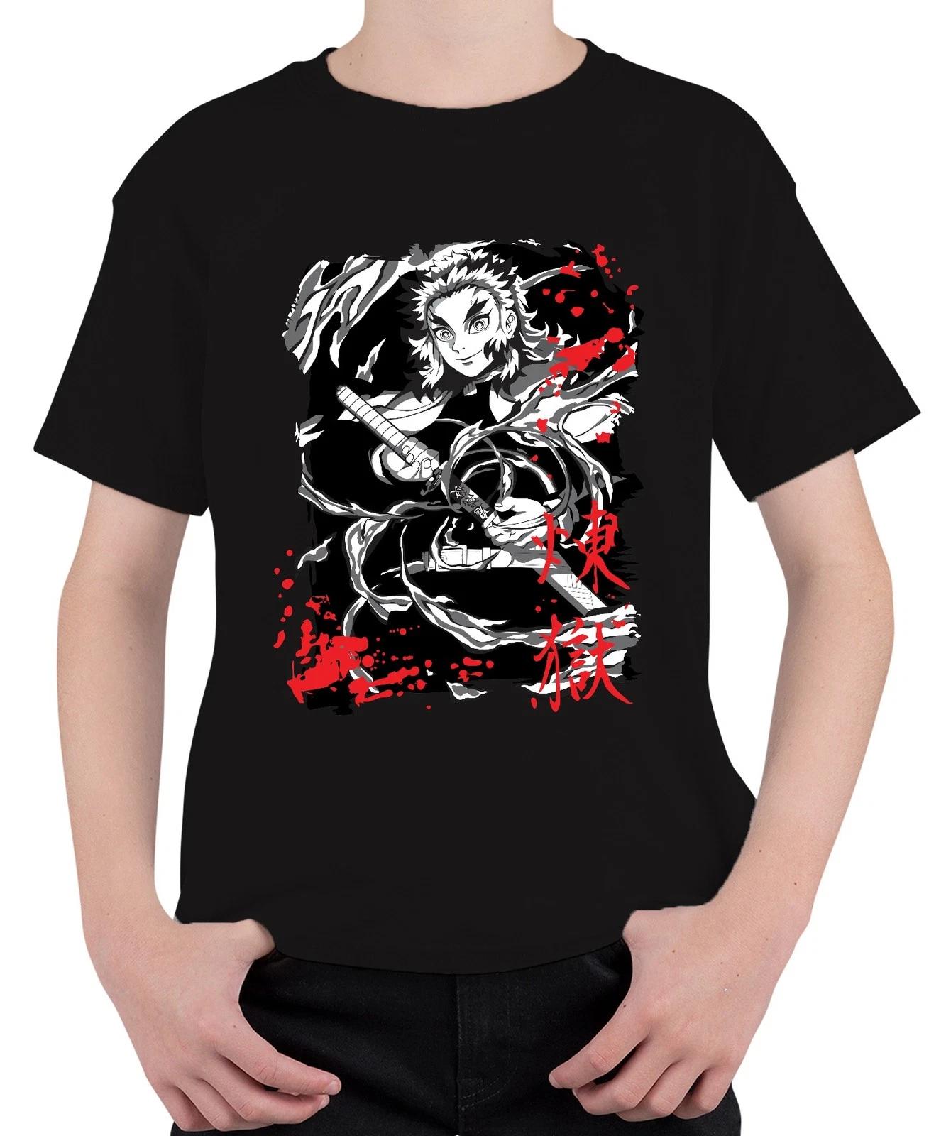 Rengoku Kimetsu no Yaiba Flammen Schwert Anime Fan grunge Unisex Kinder T-Shirt S