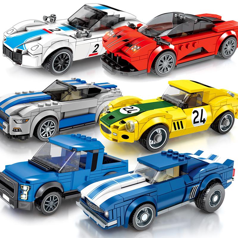 City Vehicles Speed Sports Racing Technical Car Model Building Blocks Super Racers Figures Moc Construction Toys