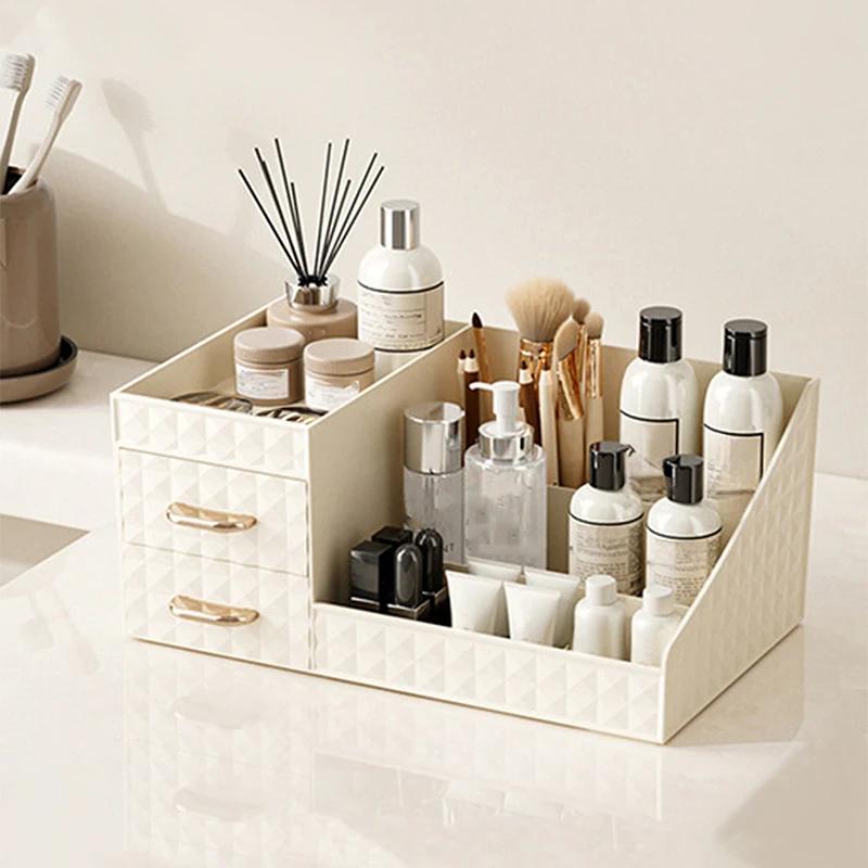 Makeup Organizer [Large Capacity] Cosmetic Organizer with Transparent Drawer - Multi-functional Lipstick & Cosmetic Organizer