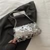 Fashion Lightweight Sequin Shoulder Bags Evening Party Large Capacity Female Handbag Solid Color Tote Bag Women