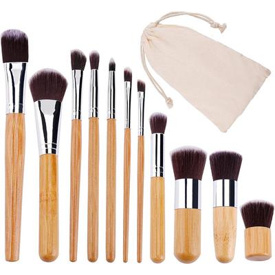 Makeup Brush Natural Bamboo Make Up Brushes Set Soft Powder Cream Cosmetics Brushes Kit