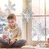 3 Pcs Metal Snowflake Wall Decor Winter Large Snowflake Decorations 12 10 8 Silver Rustic Snow Hanging Ornaments Farmhouse Metal Snow Flake on Rope