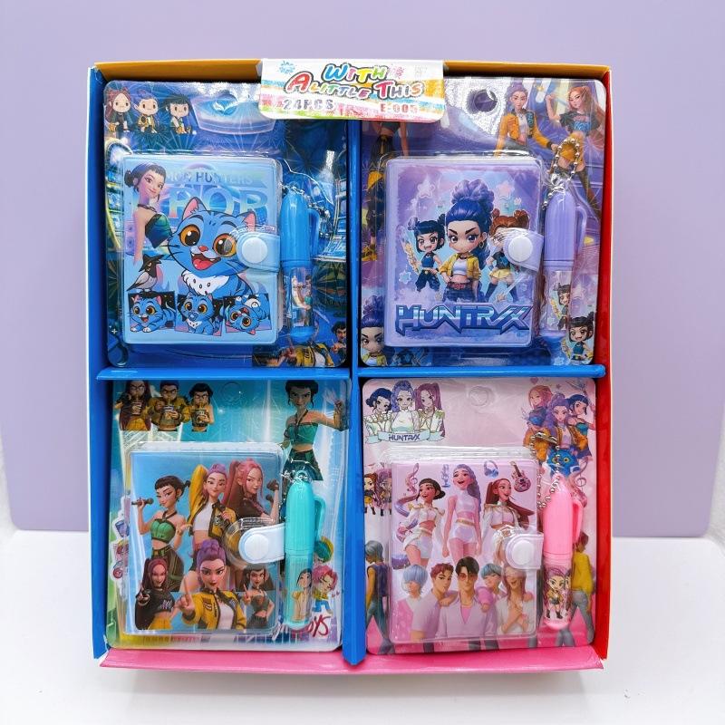 

Portable Mini Demon Hunters Cartoon Notebook with Ballpoint Pen Pocket Small Book Student Reward Stationery Gift (As shown-598)-A7