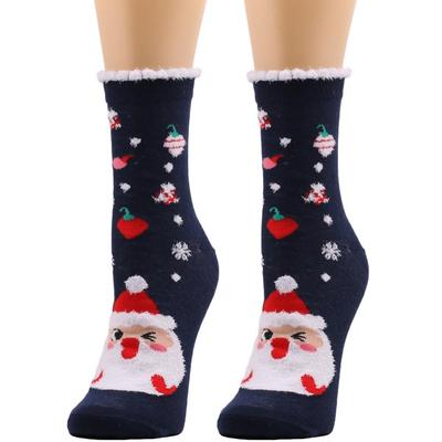Dames Kerstsokken met Midden-Schacht en Pluizig Materiaal: Europese & Amerikaanse Wintercollectie