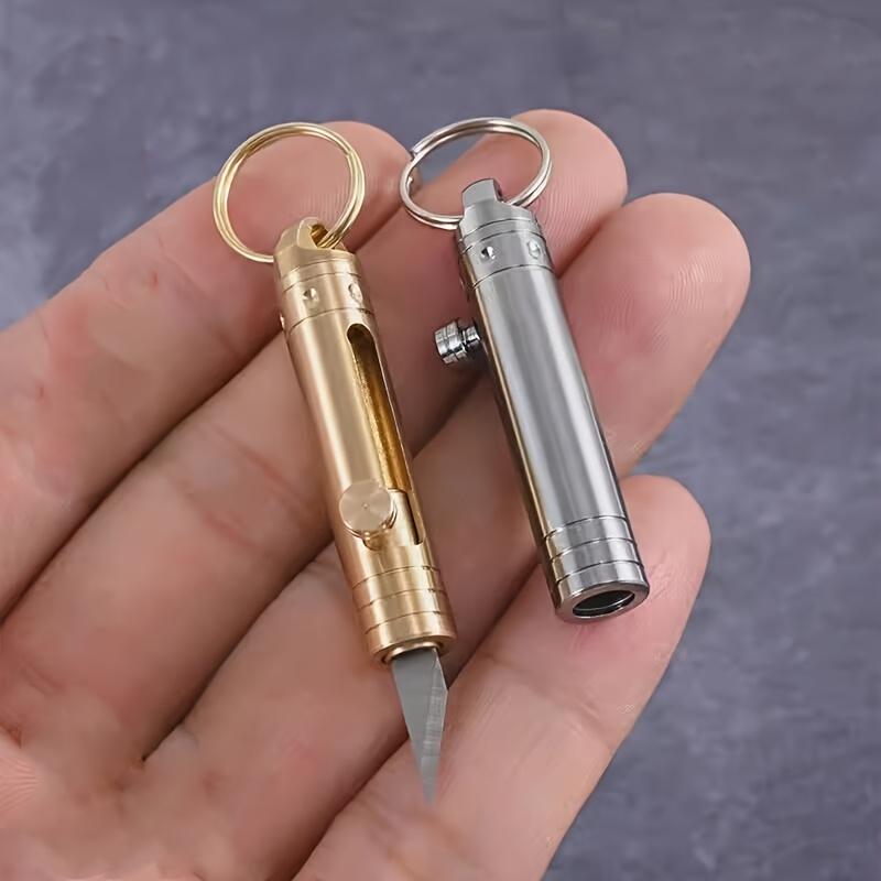 Mini Mosazný Malý Nůž, Přívěsek na Klíče pro Sebeobranu, Malý Nůž Šroubového Typu, Vynikající Venkovní Přenosný Rozkládací, Expresní Doručení, Umělecký Nůž