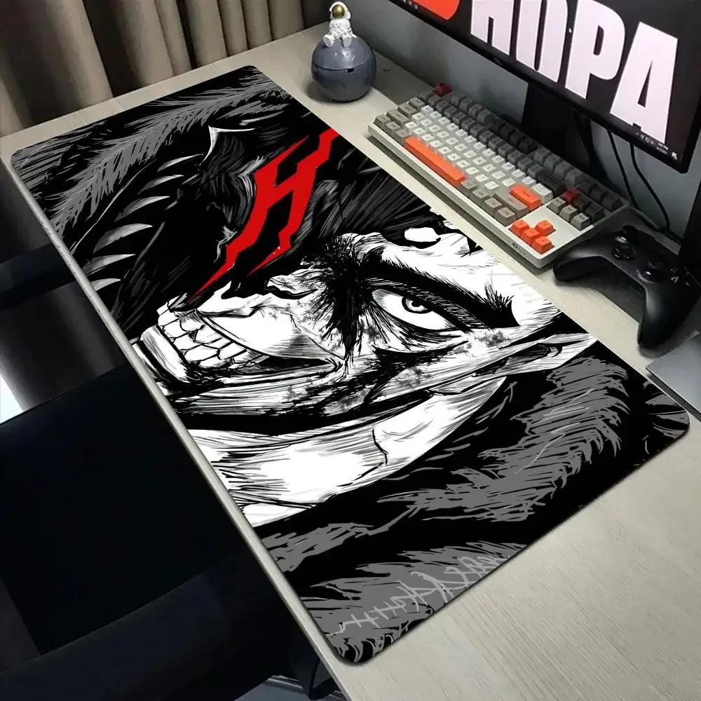 Tappetino Mouse Anime Bianco Nero Spada di Guts in Berserk Tappetino Mouse per Gamer Accessori per Gaming su Computer Tastiera Laptop mouse Tappetino per Scrivania