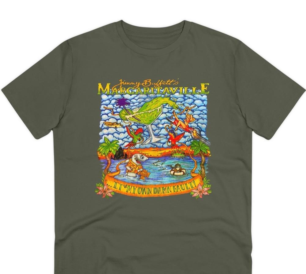 Jimmy Buffett Margaritaville T-shirt Heavy Cotton Military Green UR533 Unisex T-Shirt XL