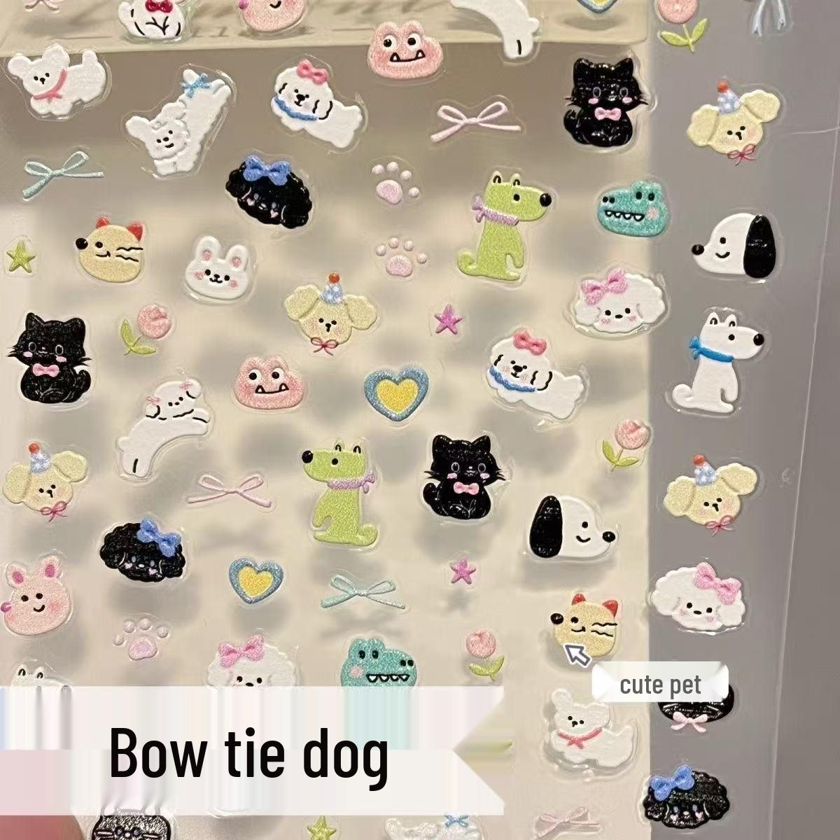Dopamine Style Waterproof Animal, Bow & Cherry Nail Art Stickers for Kids
