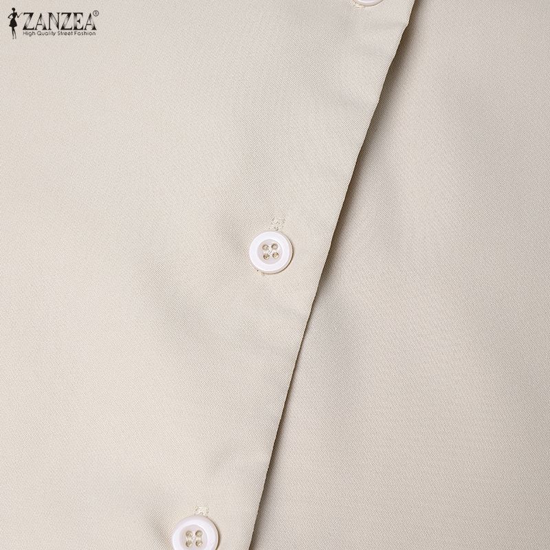 ZANZEA Women Summer Round Neck Casual Short Sleeve Long Dress
