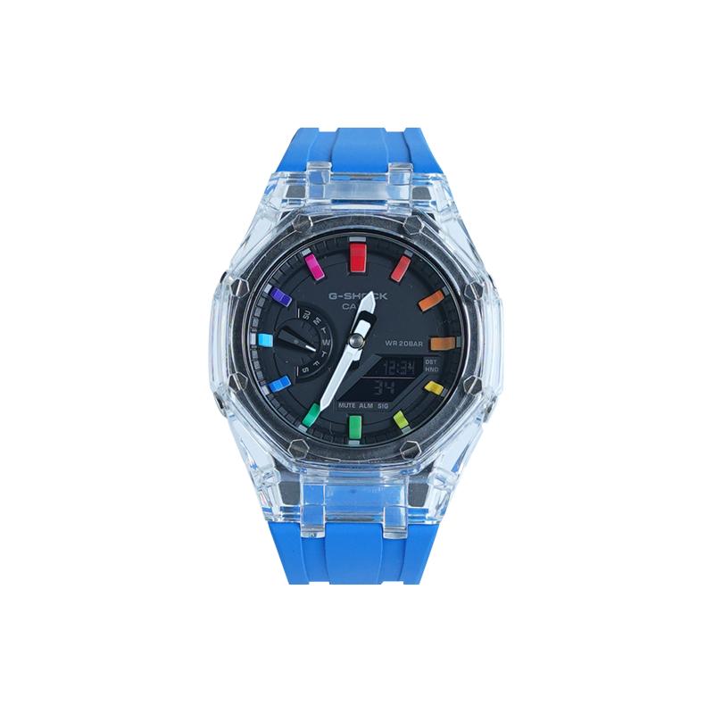 CASIO Men Liquid Crystal/Analog Dual Display Series 48.5mm Black Watch GA-2100-1A-