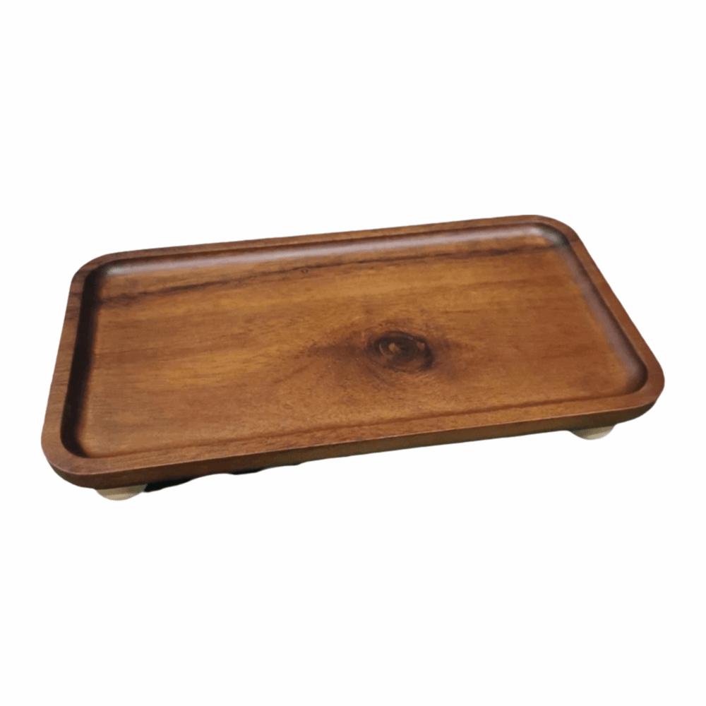 Solid Wood Wood Pedestal Stand Portable Tea Coffee Plate Serving Platter  Table Decoration
