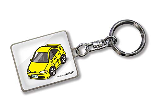 MKJP Custom Keychain Honda Civic Ferio EG9 Base: White Car Color: Yellow