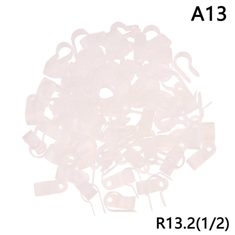 100Pcs/Pack U-Type R-Type Nylon Clamp Cable Clips Plastic Hose Fasteners Mount Fix Hardware Electrical Fitting Wire Management