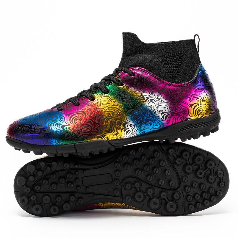 Football Shoes Size 35-46 Men/Women's Camoufl E Football Boots Rubber Soft Sole Short Nail Artificial Turf Youth Children Football Shoes