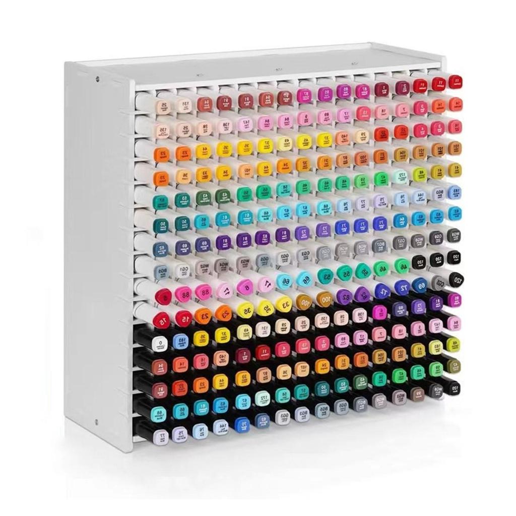 Art Marker Organizer with Removable Divider for Desk Ink Bottle Stand Colored Pencils Holder