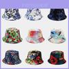 Classic Vintage Print Doublesided Sun Hat For Men Women Summer Outdoor Uv Protection