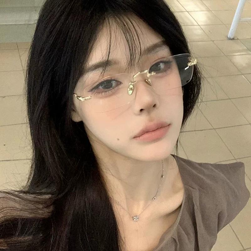 Retro Quadratische Rahmenbrille Damen Mädchen Leicht Bequem Blaulichtfilterbrille Goldfarbene Brille Modeaccessoires