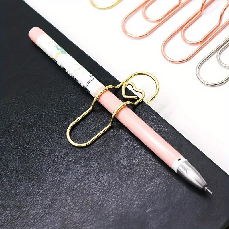 3 Pcs Multifunctional Pen Clip Pen Hanging Love Paper Clip Pen Button School Office Learning Supplies Stationery