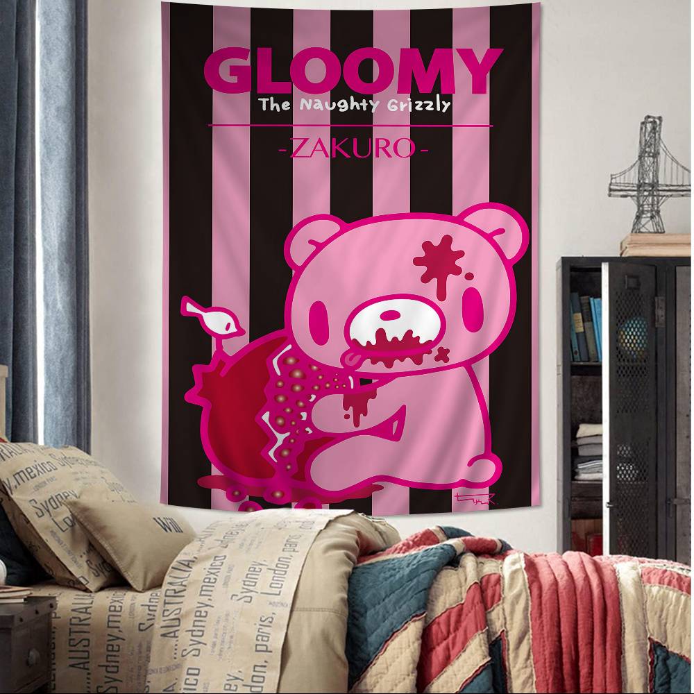 

Cartoon Ggloomy Bear Colorful Tapestry Wall Hanging Hanging Tarot Hippie Wall Rugs Dorm Wall Art Decor 74x94cm(29x37in)