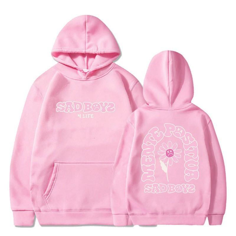 Fashionable Casual Hoodie Long Sleeves Small Floral Print Loose Winter Women's Warm Hoodie