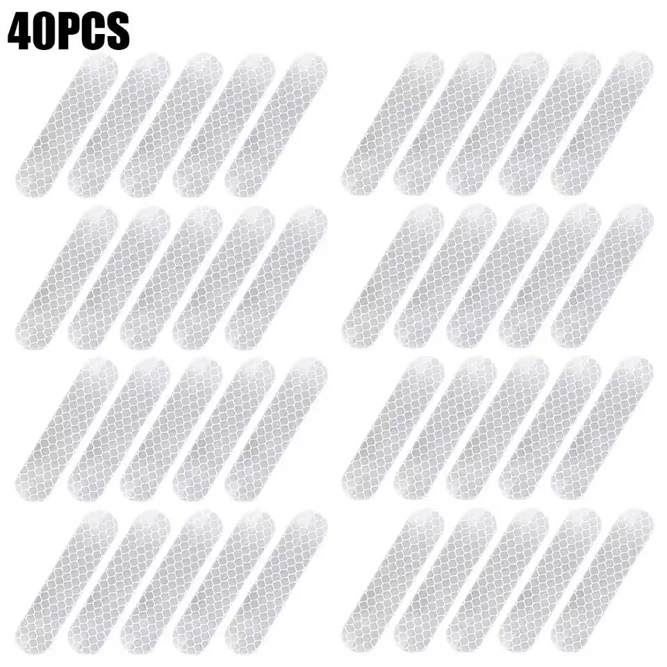 10/40/80PCS Night Reflective Strip Warning Stickers Waterproof High Visibility Reflector Tape for Car Motorcycle Helmet Bicycle