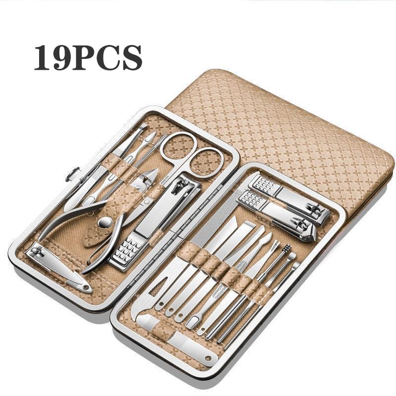 

Набор кусачек для ногтей, полный набор кусачек для ногтей, кусачки для ногтей с фаской, инструмент для педикюра, ковыряние ушей. 19pcs