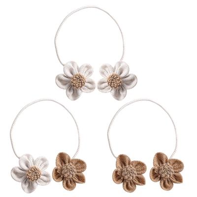 2Pcs Japanese Flower Curtain Tiebacks Bohemian Iron Rope Curtain Drapes Holder Clip Drapery Holdback Farmhouses Decors