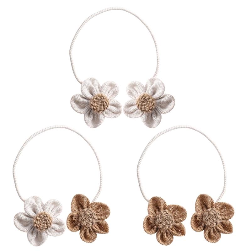 2Pcs Japanese Flower Curtain Tiebacks Bohemian Iron Rope Curtain Drapes Holder Clip Drapery Holdback Farmhouses Decors