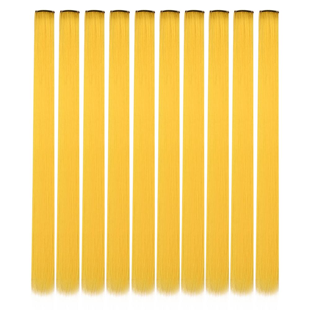 10PCS/Pack Colored Party Highlights Clip in Hair Extensions for Girls 18 Inches Omber colors Straight Synthetic Hairpieces 2028