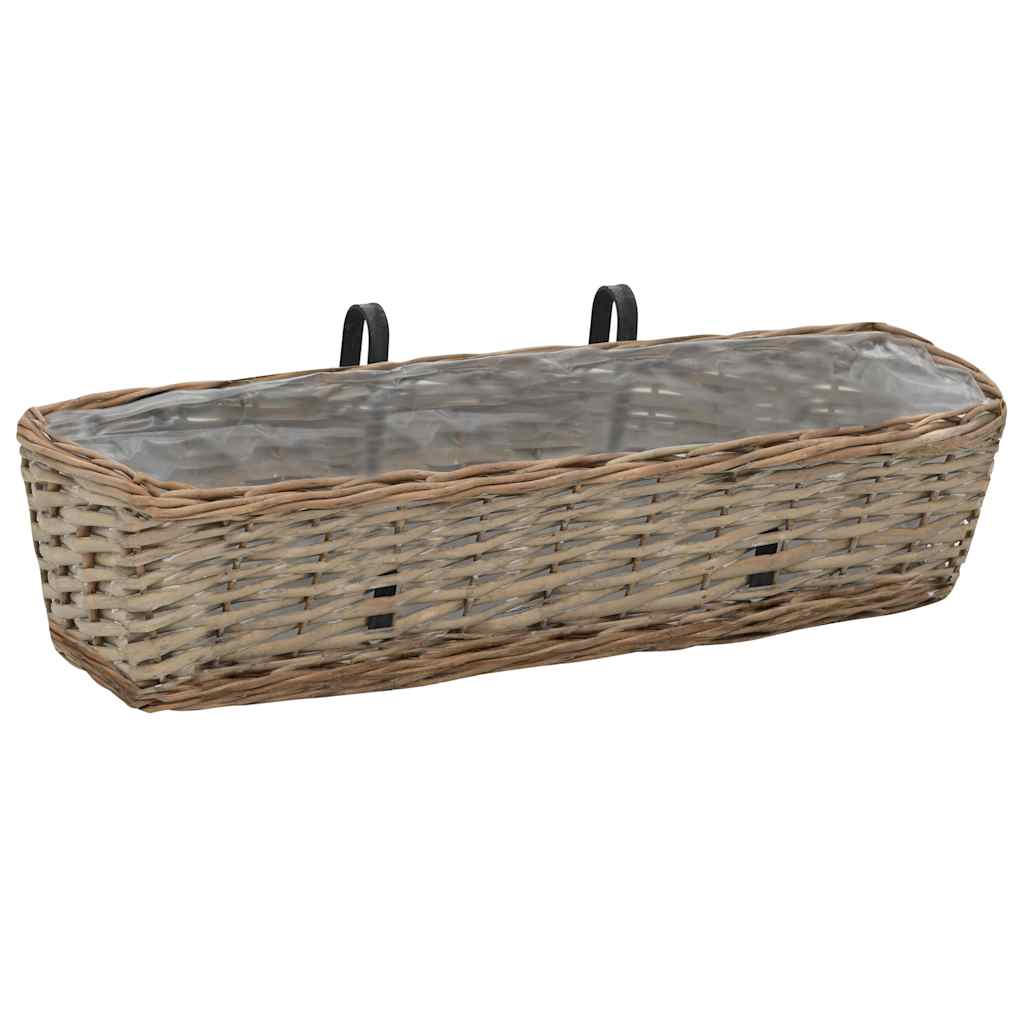 VidaXL Balkon-Blumentöpfe 2 Stk. Weide mit PE-Auskleidung 60 cm