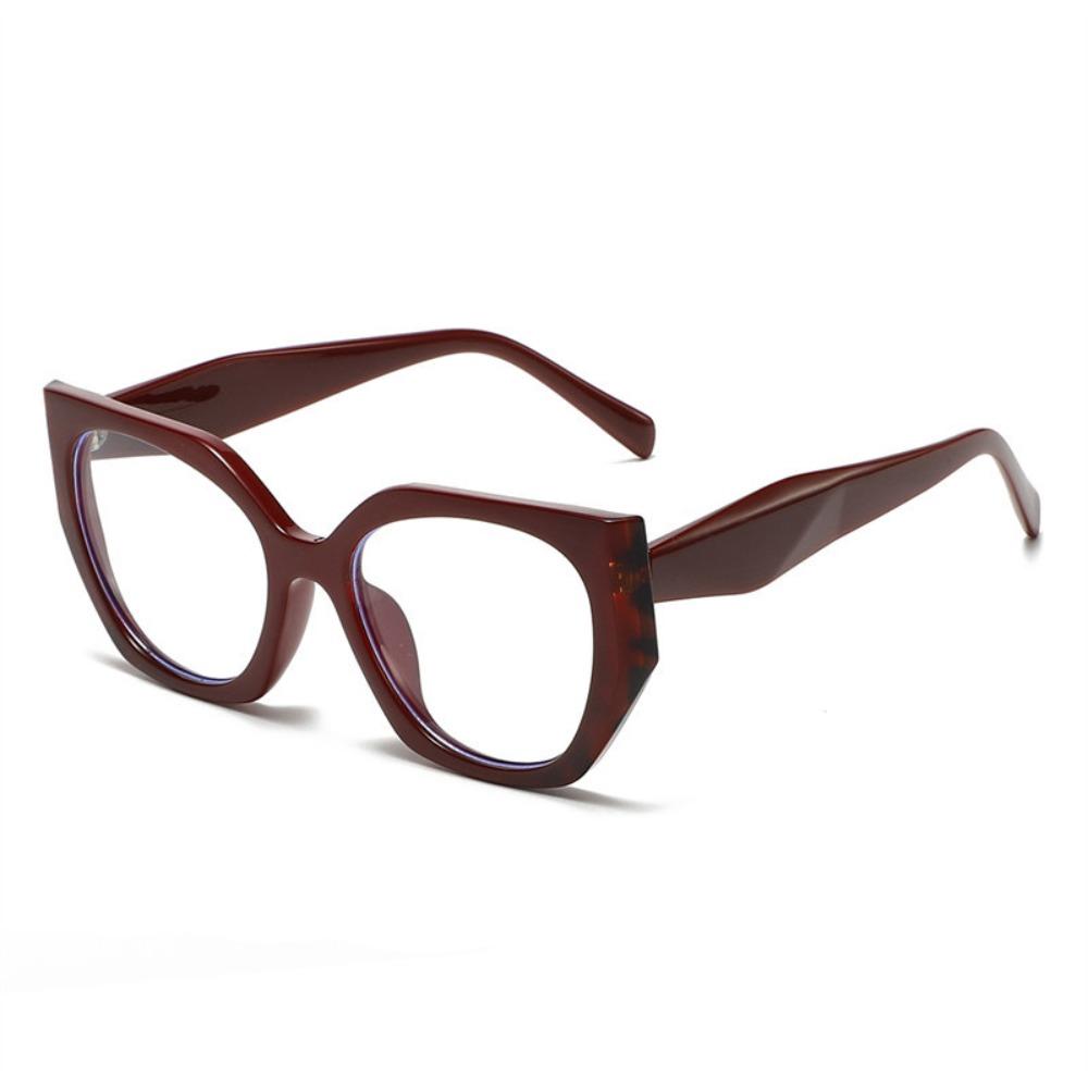 Versatile Clear Lens Cat Eye Glasses Large Frame Lightweight Plain Glasses Anti Blue Light Transparent Eyewear Unisex
