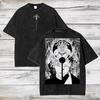 Camiseta Oversize Lavado Ácido Anime Jujutsu Kaisen Suguru Geto Camiseta Anime Hombre Mujer Regalo para Él Camiseta Hombre Camiseta de Algodón Negra