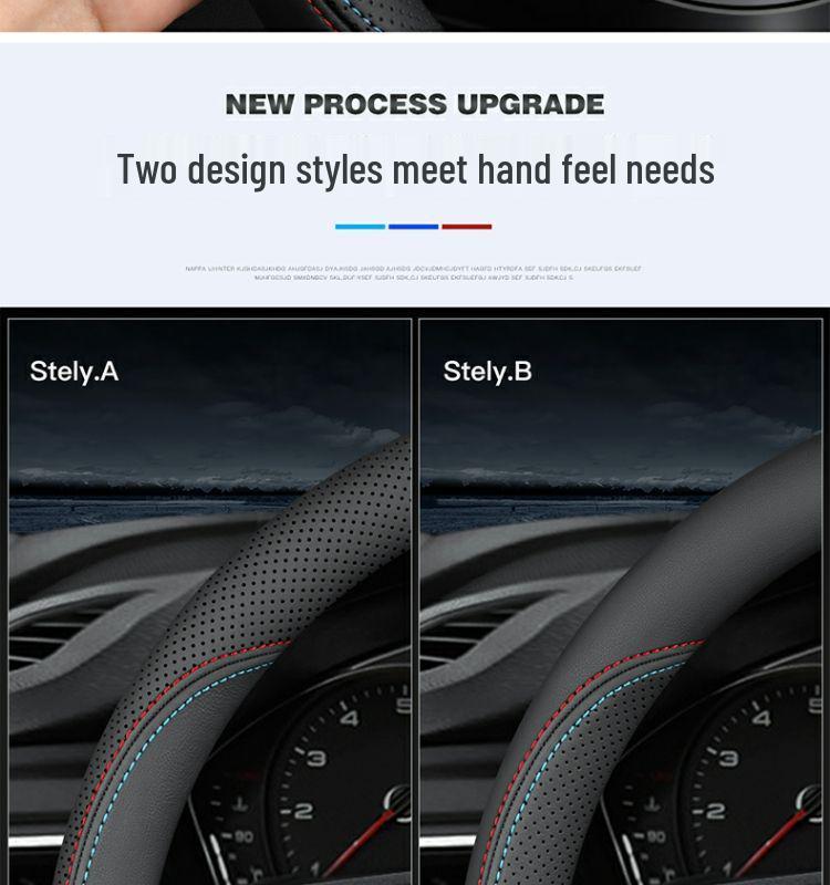 Changan Genuine Leather Steering Wheel Cover for CS35, CS55, CS75, CS95, Eado, Raeton, and Oshan - Four Seasons Edition