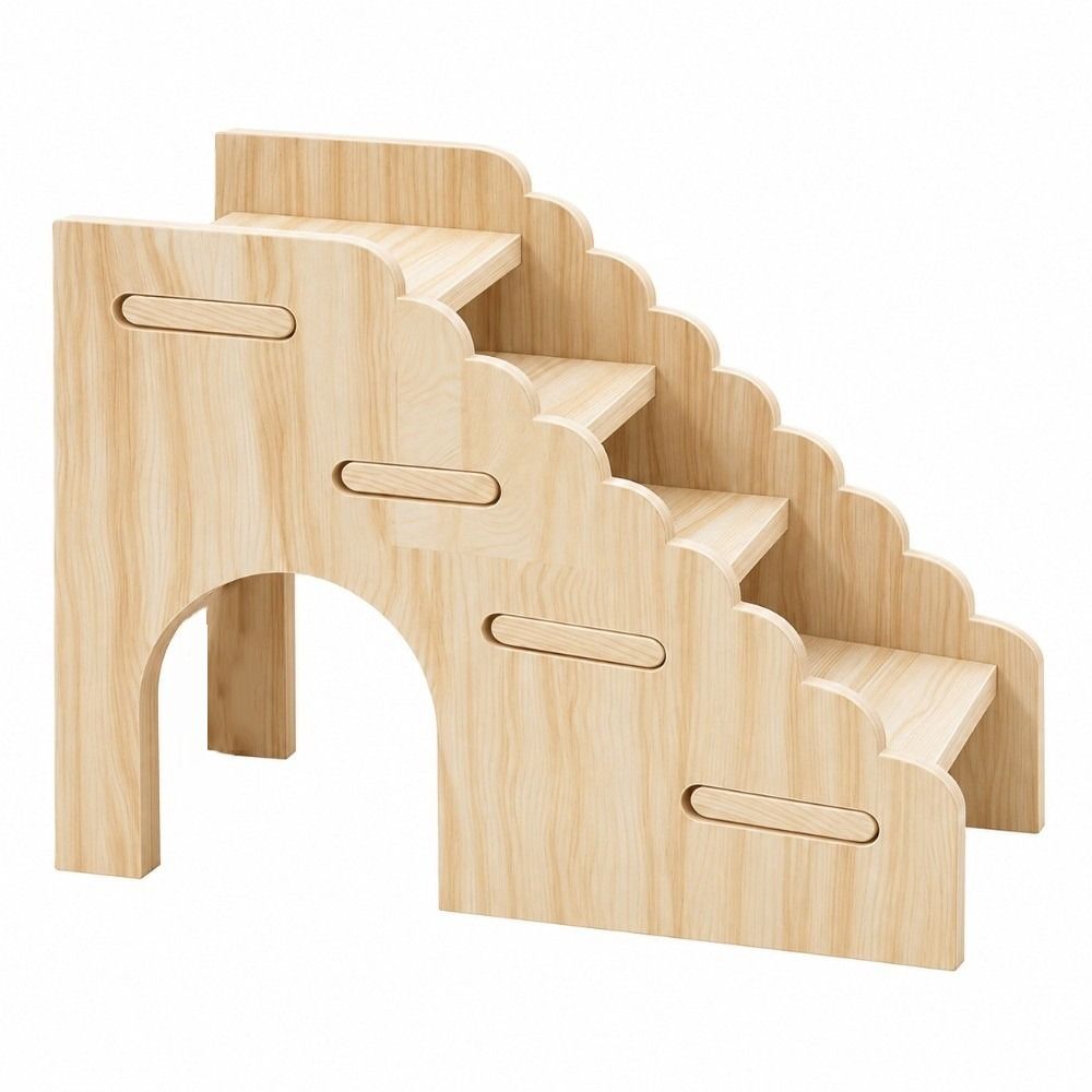 Chew-Proof Hamster Hideout House Wooden Small Pet Shelter Exercise Hamster Climbing Ladder Gerbil