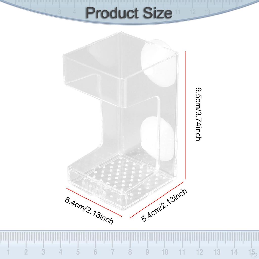 Fish Tank Feeding Tray with Suction Cup, Aquarium Divider Supplies, Square Clear Food