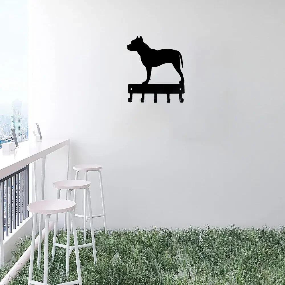 Pit Bull Terrier Dog - Key Hooks & Keychain Holder 9inch Metal Wall Art Nine Inch Wall Art Pit Bull Terrier Key Holder