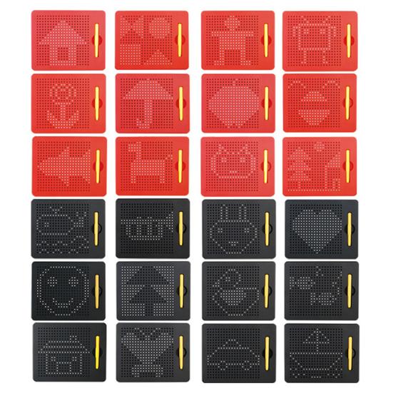 Kids Magnetic Drawing Board with 380/714 Steel Balls Retractable Pen Toddlers Early Education Dot Art Painting Pad Children Boys Girls Gift