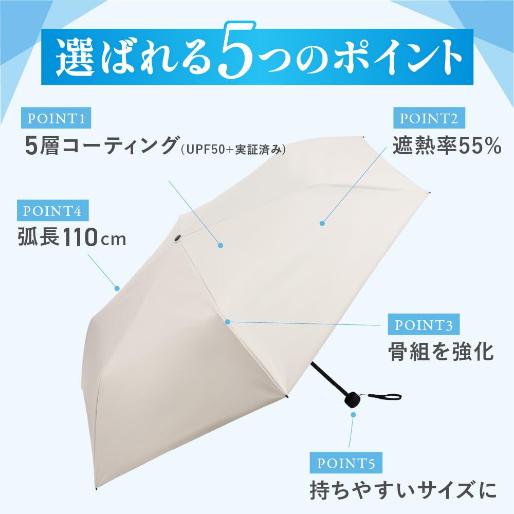 Special Order PROTECT U for Both Sunny and Rainy Folding for UV Rain UV Sunburn Black [WEGO] [-19.7℃] 55cm, Days, Umbrella, Business, Portable,