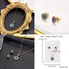 Turkish Evil Eye Jewelry Set With Geometric Alloy Pendant And Chain For Women