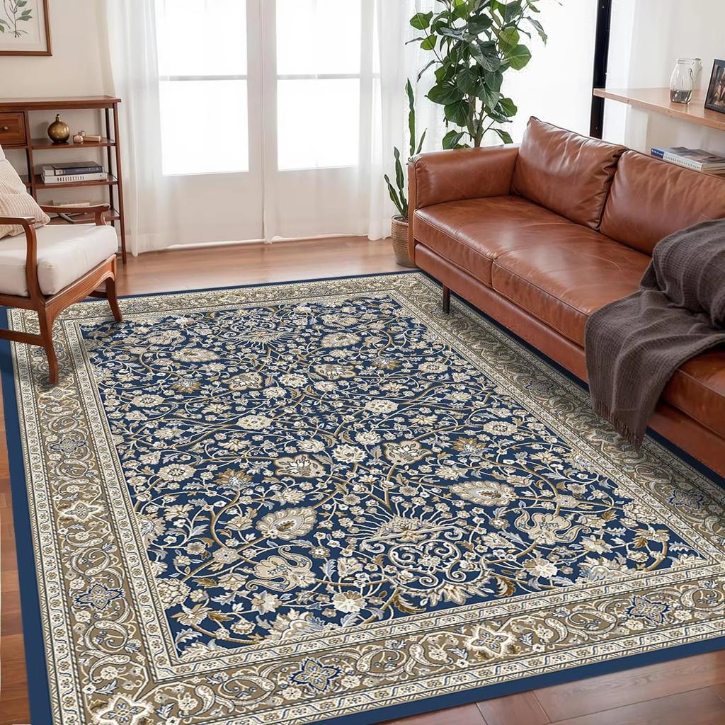Bohemian Soft Flannel Area Rugs, Living Room Coffee Table, Sofa Carpet, Study, Bedroom, Waterproof and Dirt Resistant Carpet