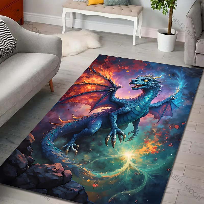 

Multiple sizes Blue dragon in the sky Print Carpet Rug for Living Room Bedroom Sofa Doormat Home Decor Non-slip Floor Mat 40x60cm