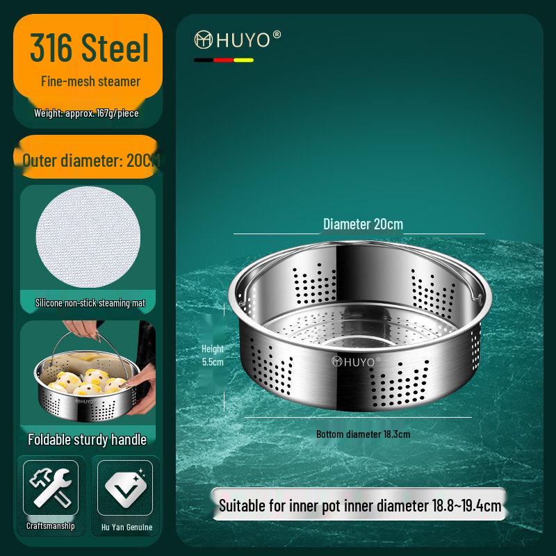 ZISIZ 316L Stainless Steel Rice Cooker Steamer
