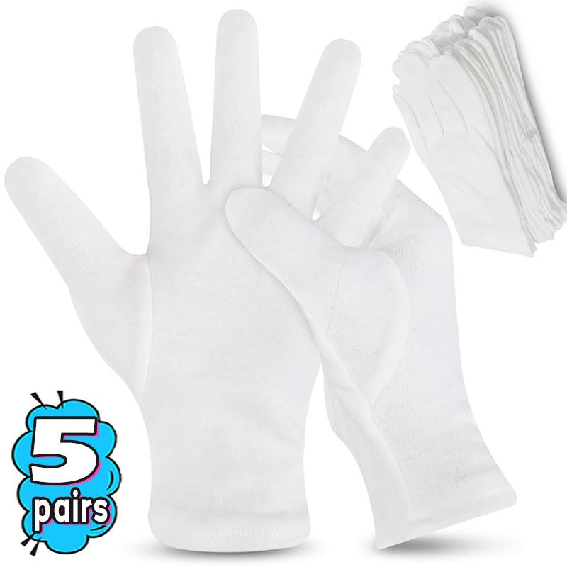 1-30pairs White Cotton Work Gloves Dry Hands Handling Film SPA Gloves Ceremonial High Stretch Gloves Household Cleaning Tools
